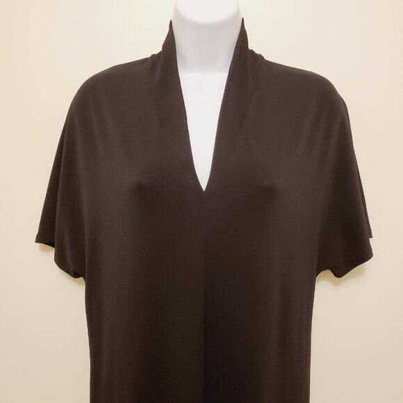 H&M Women’s Black Dolman Sleeve V-Neck Midi Shift Dress - XS - Picture 4 of 11